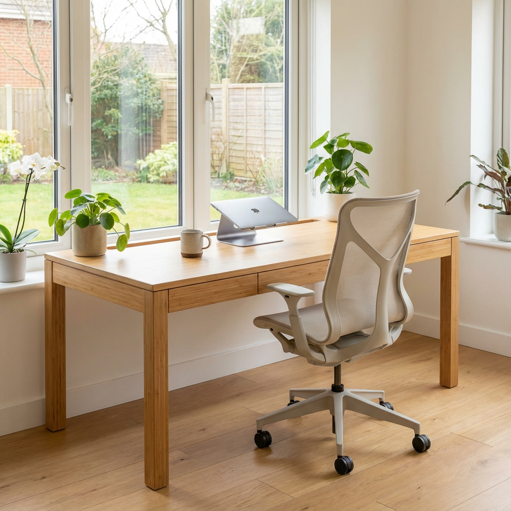 竹制人体工学办公桌