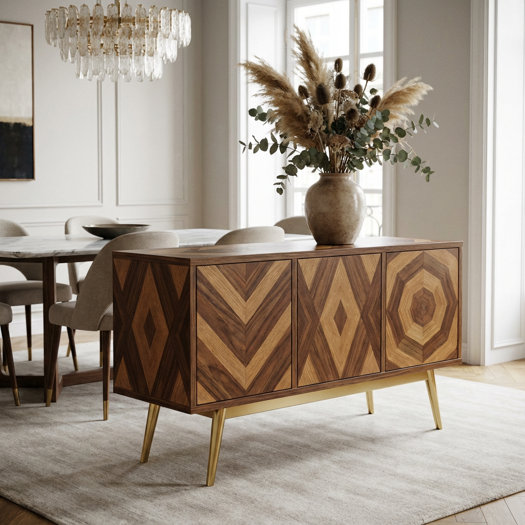 几何拼花餐边柜