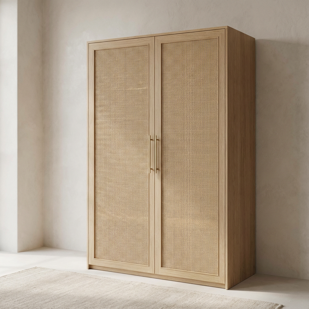 藤编极简衣柜